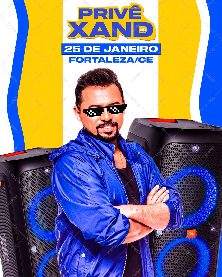 Flyer para Show do Xand Avião em Fortaleza PSD Editável