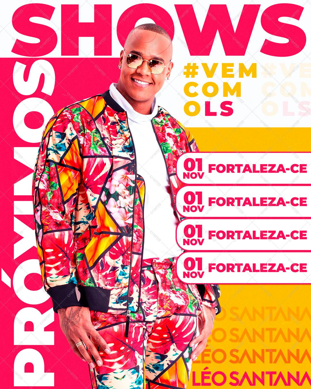 Flyer para Show Léo Santana Fortaleza PSD Editável