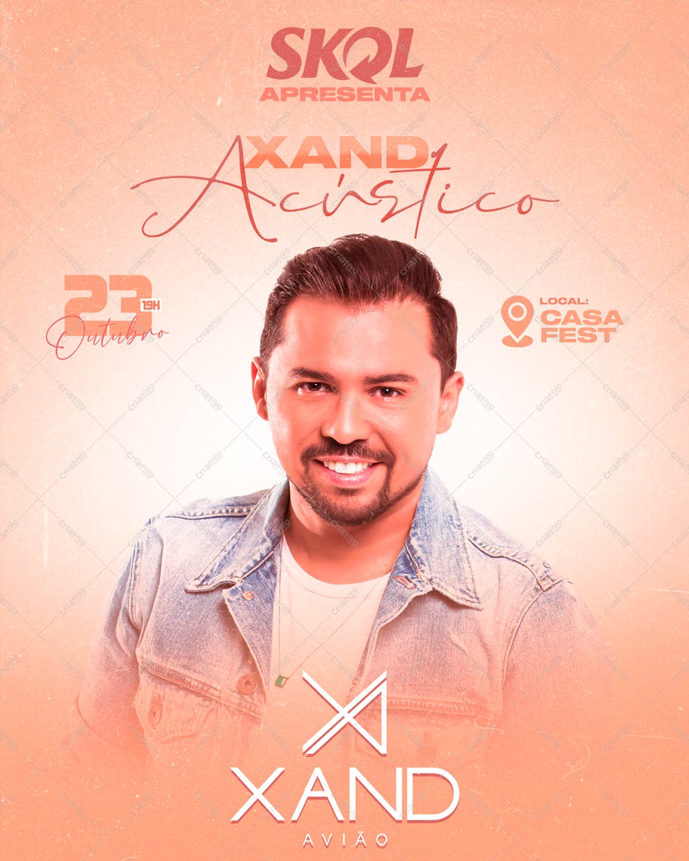 Flyer para Show Xand Avião PSD Editável