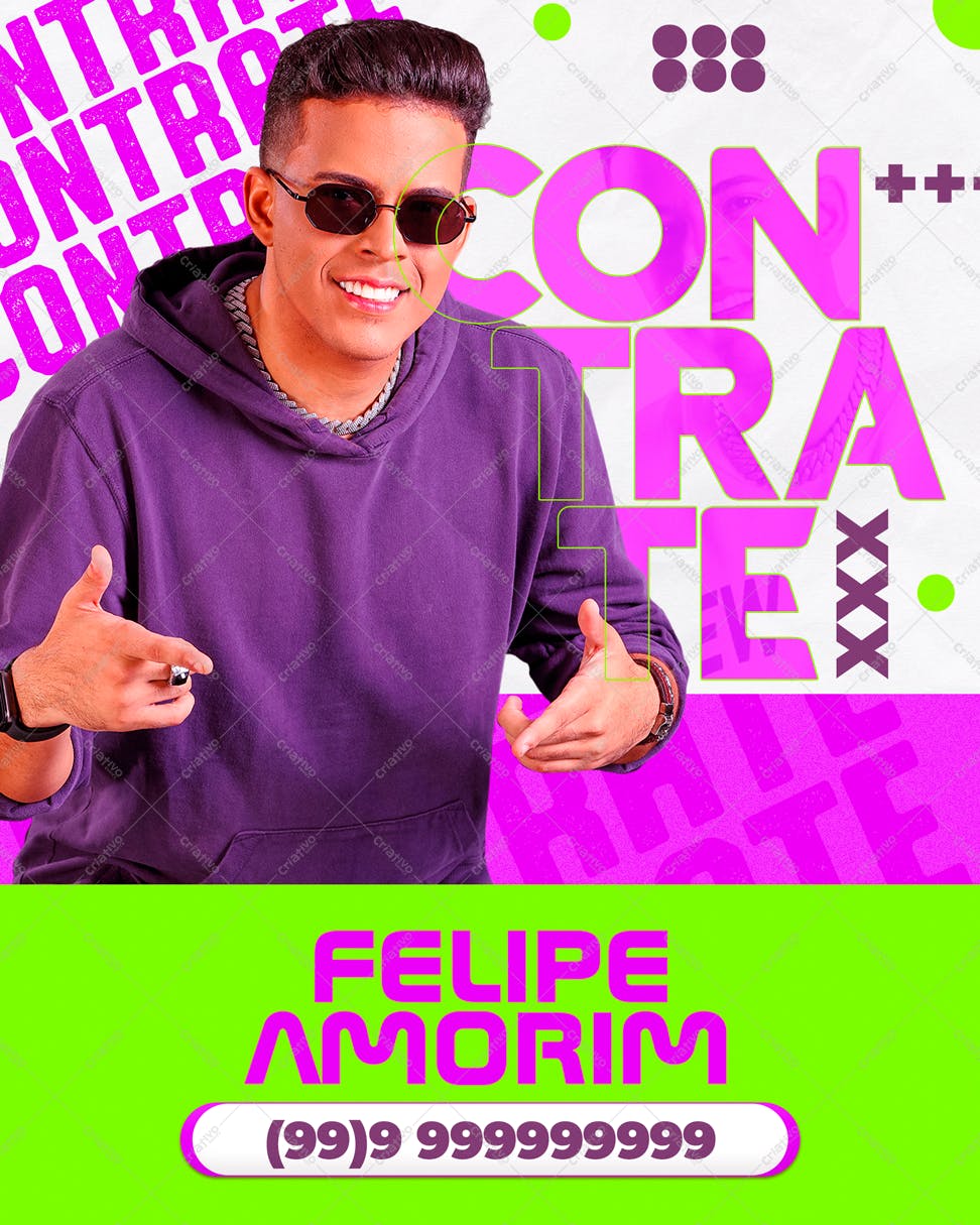 Flyer para Contratação de Cantor PSD Editável