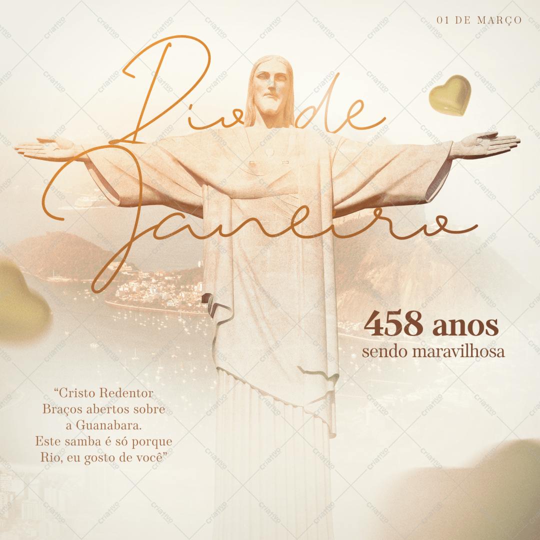 Post para Redes Sociais Aniversário do Rio de Janeiro PSD Editável