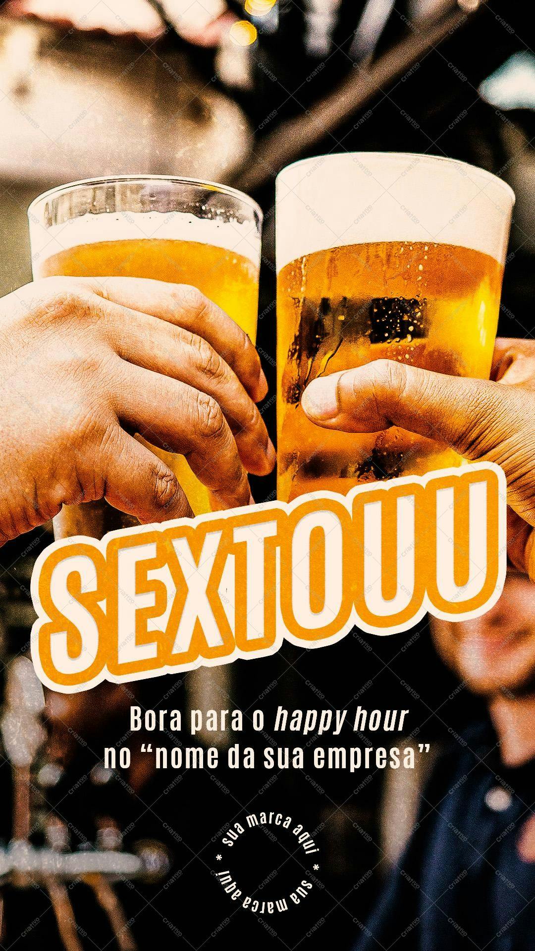 Post para Redes Sociais Happy Hour Sexta-feira PSD Editável