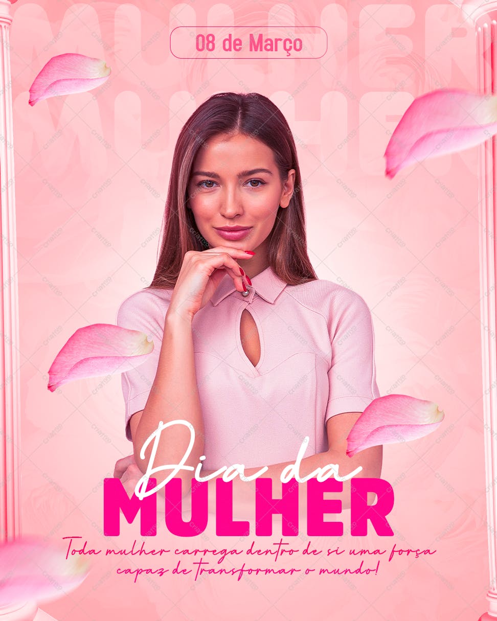 Flyer para o Dia Internacional da Mulher PSD Editável