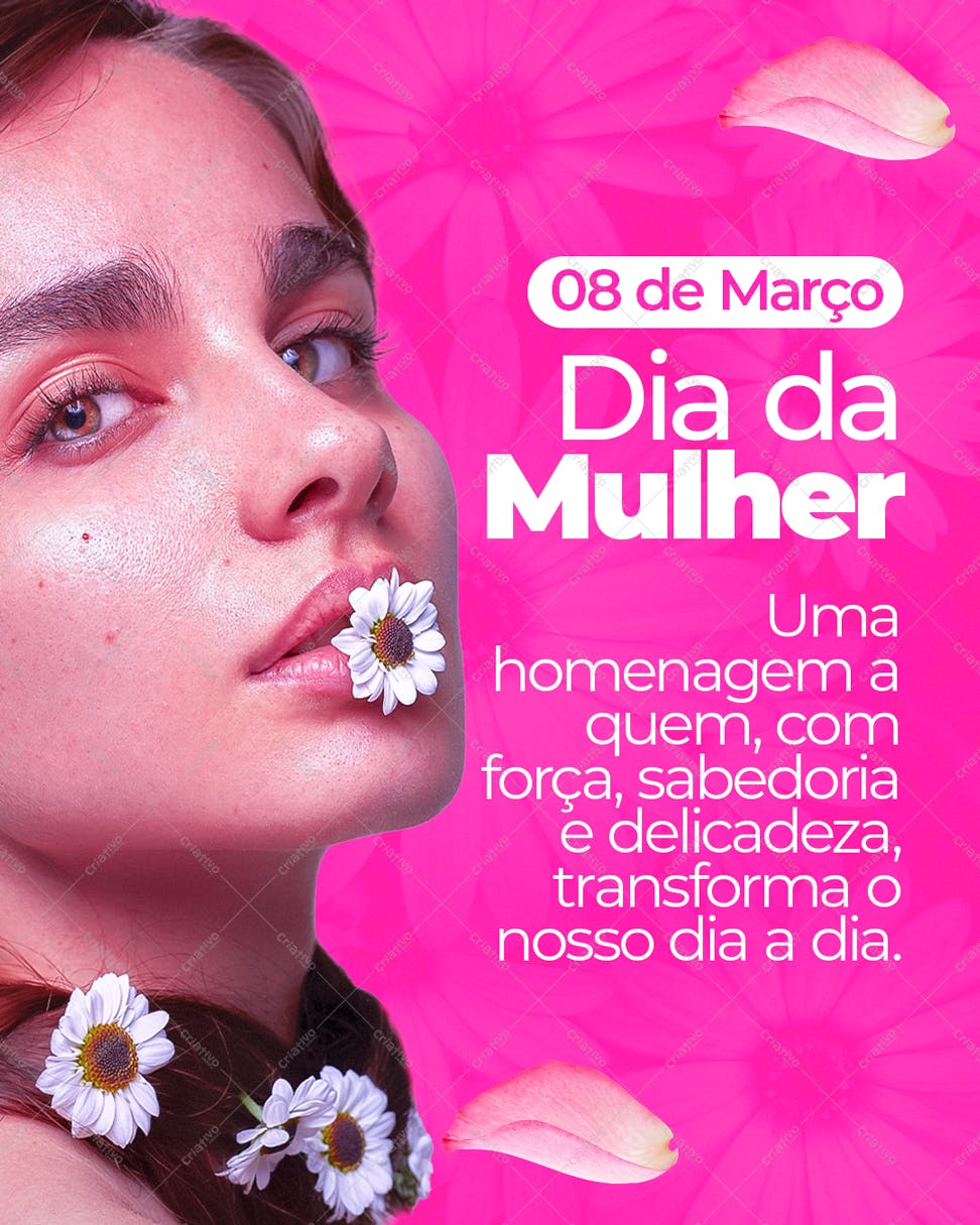 Post para Instagram Dia Internacional da Mulher PSD Editável