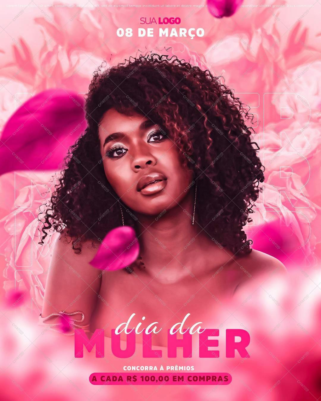 Flyer para o Dia Internacional da Mulher PSD Editável