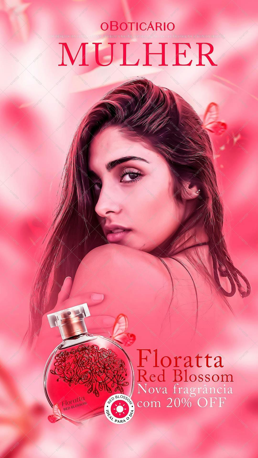 Banner Publicitário O Boticário Floratta Red Blossom PSD Editável