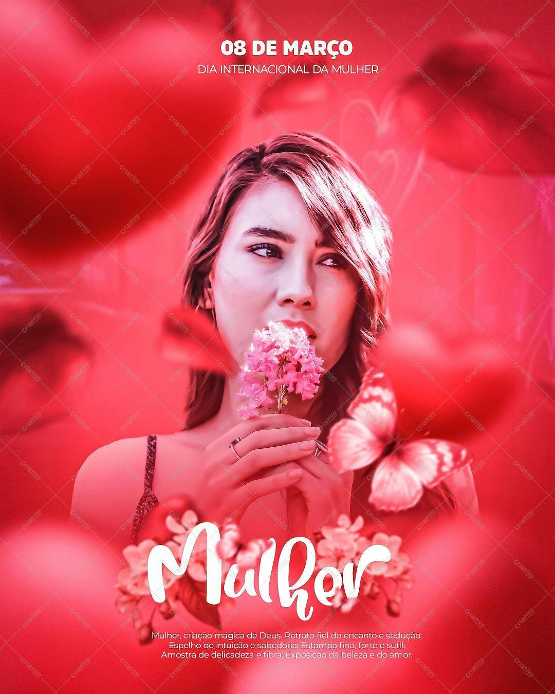 Post para o Dia Internacional da Mulher PSD Editável