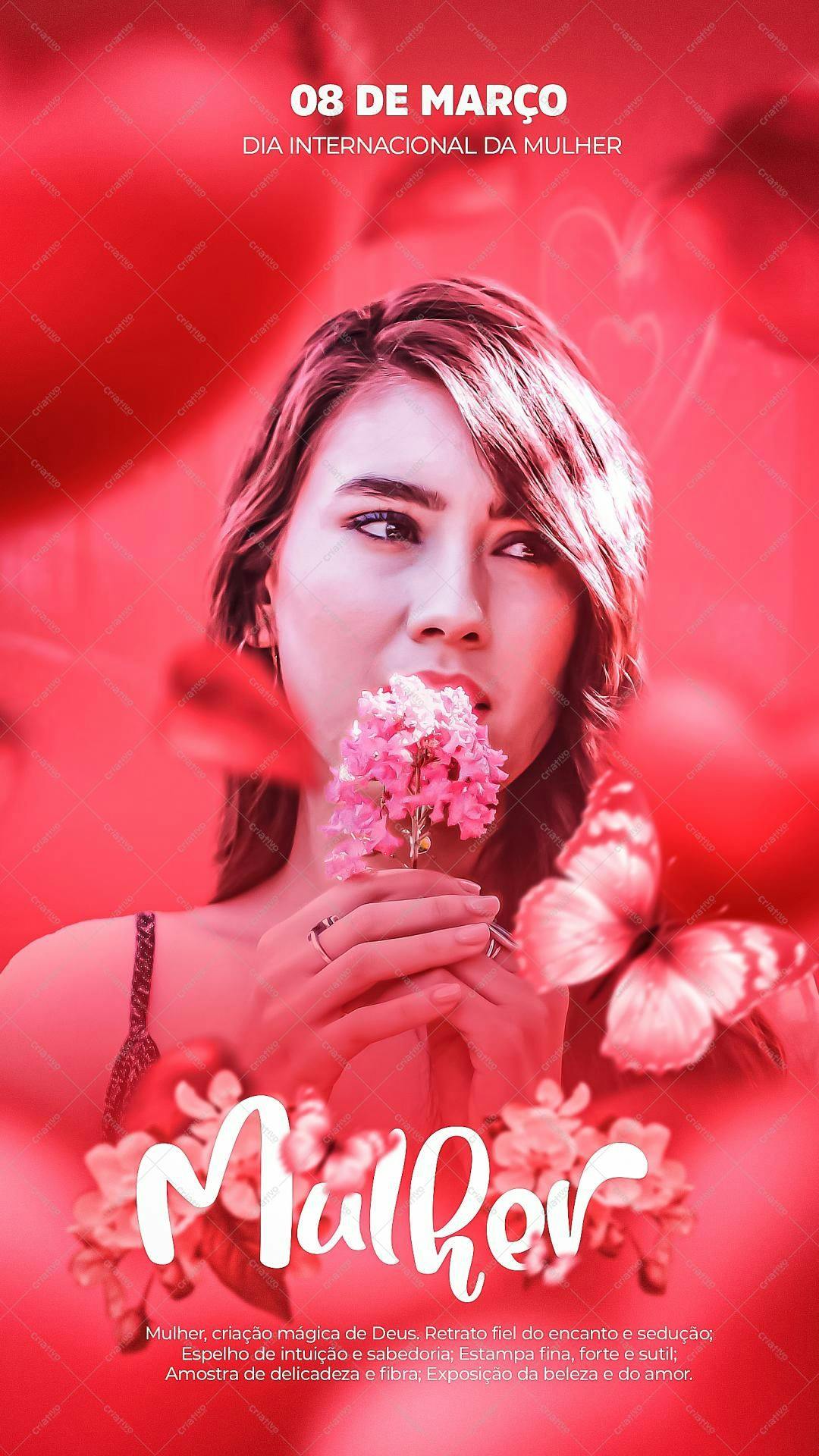 Poster Dia Internacional da Mulher PSD Editável