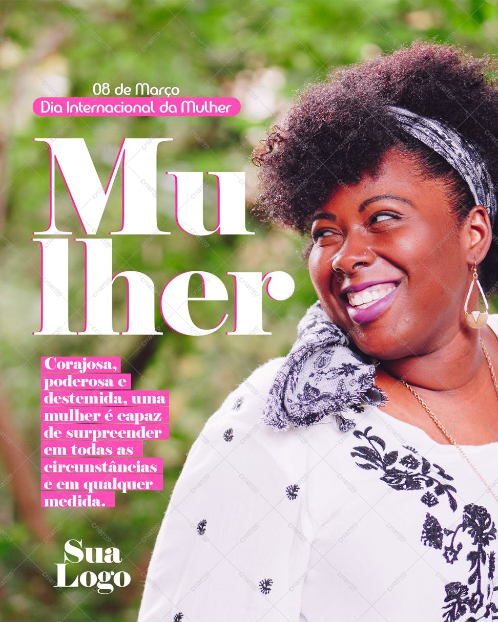 Post para o Dia Internacional da Mulher PSD Editável