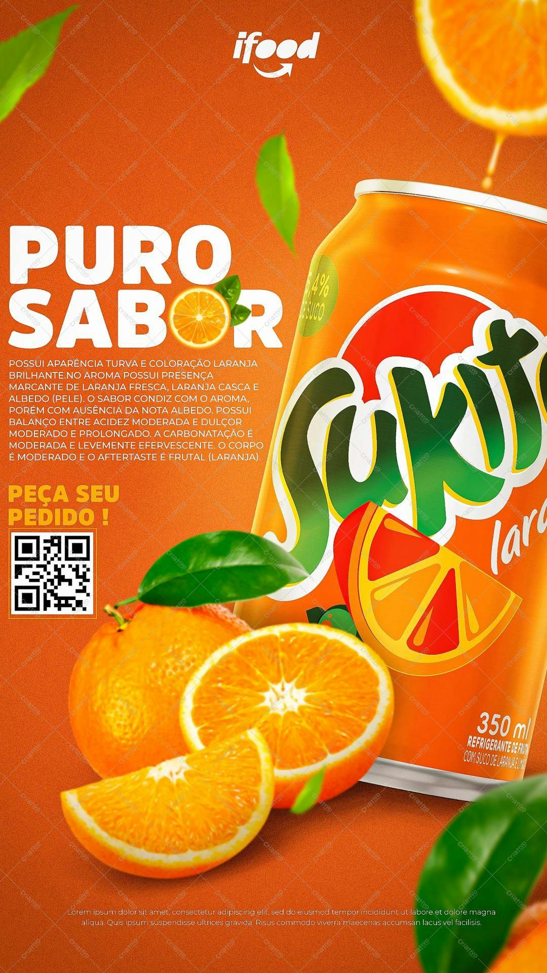 Mockup de Lata de Refrigerante com Laranjas PSD Editável