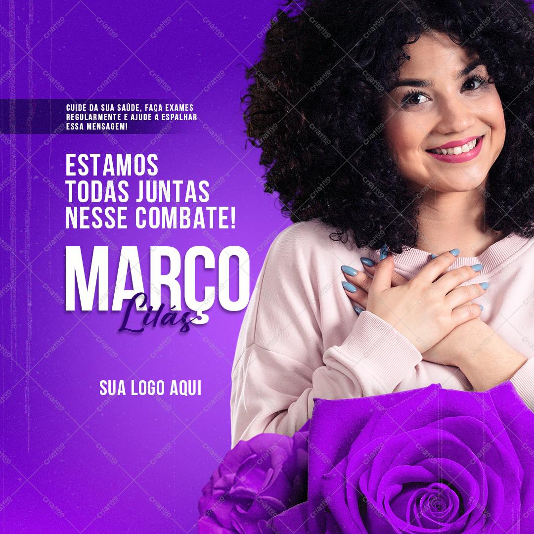 Post para Redes Sociais Mês da Mulher PSD Editável