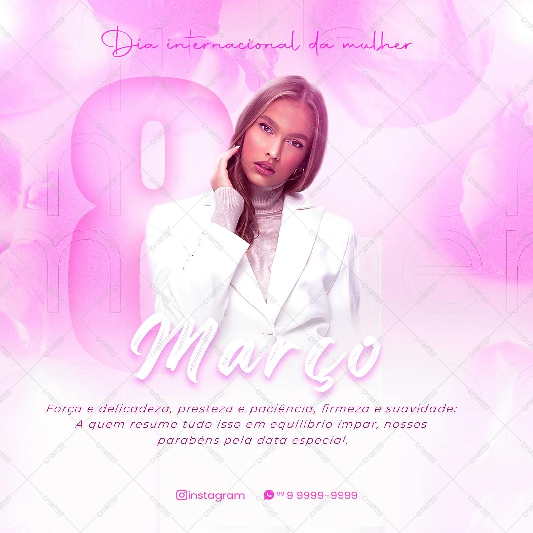 Post para o Dia Internacional da Mulher PSD Editável