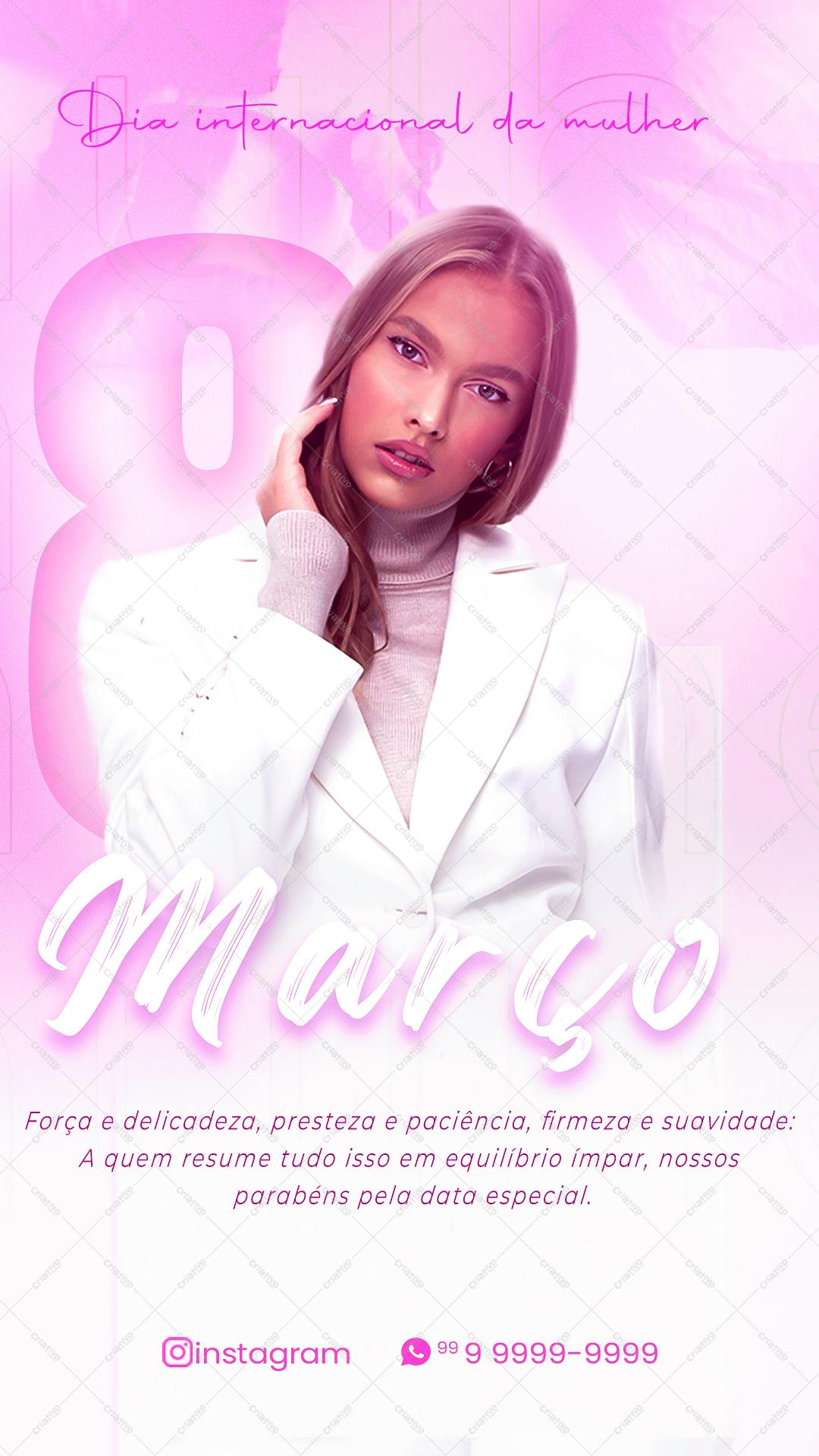 Post para o Dia Internacional da Mulher PSD Editável