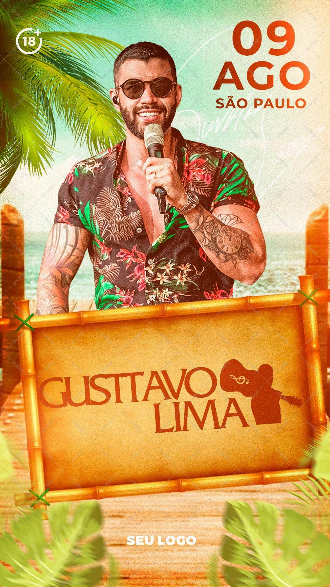 Flyer para Show Gusttavo Lima em São Paulo PSD Editável