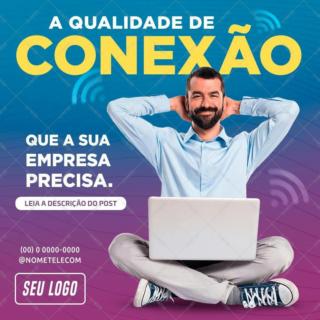 Post para Redes Sociais Conexão Empresa PSD Editável