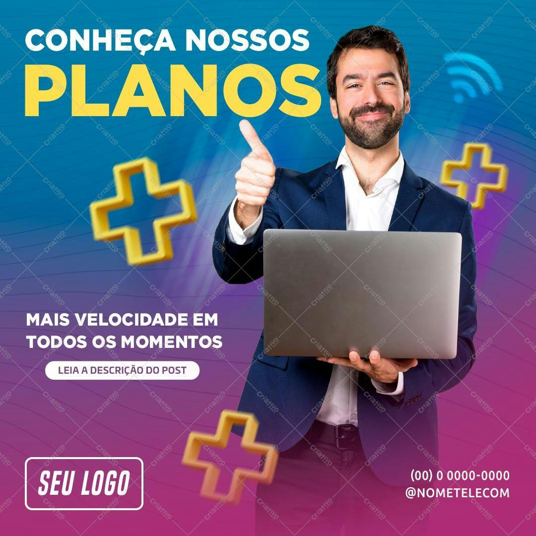 Post para Redes Sociais Plano de Internet PSD Editável