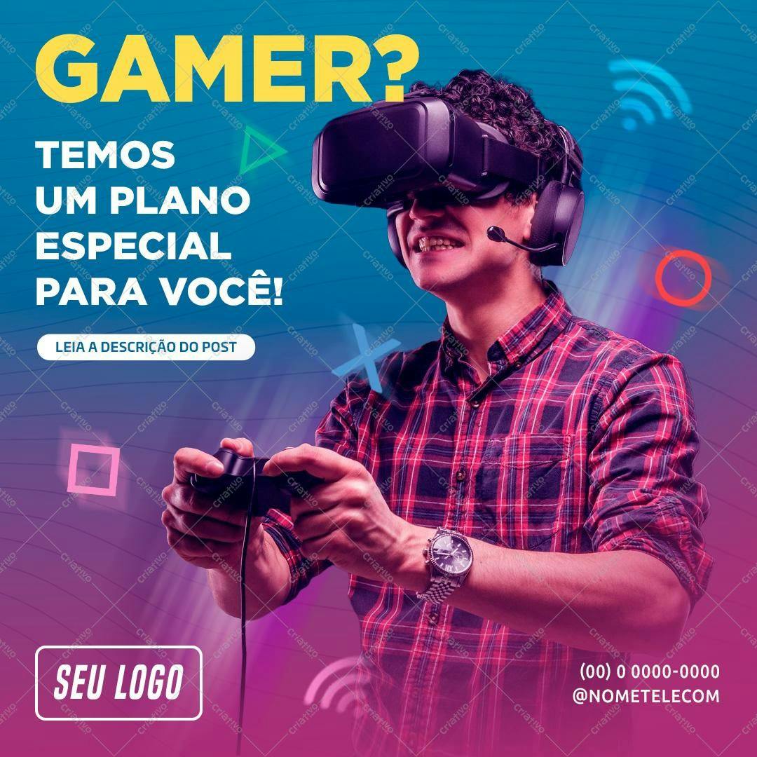 Banner para Gamer com Realidade Virtual PSD Editável