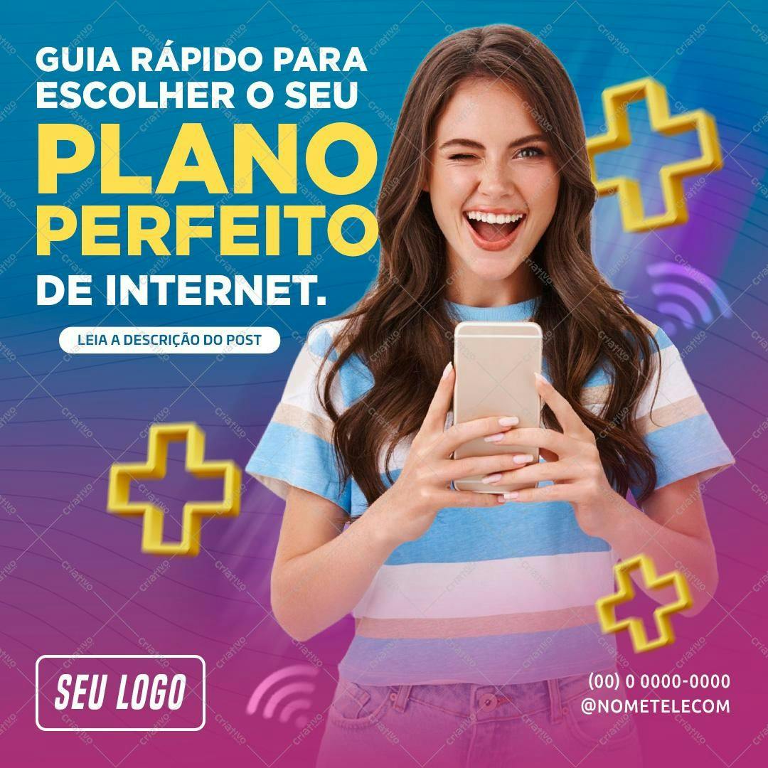 Post para Redes Sociais Plano de Internet PSD Editável