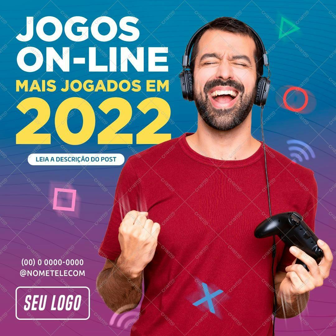 Template de Post para Redes Sociais Jogos Online 2022 PSD Editável