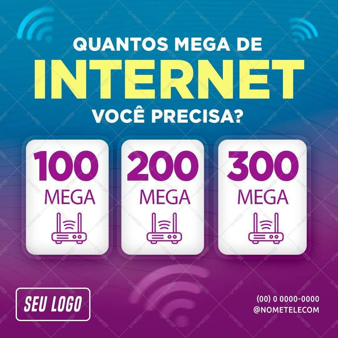 Post para Redes Sociais Plano de Internet PSD Editável
