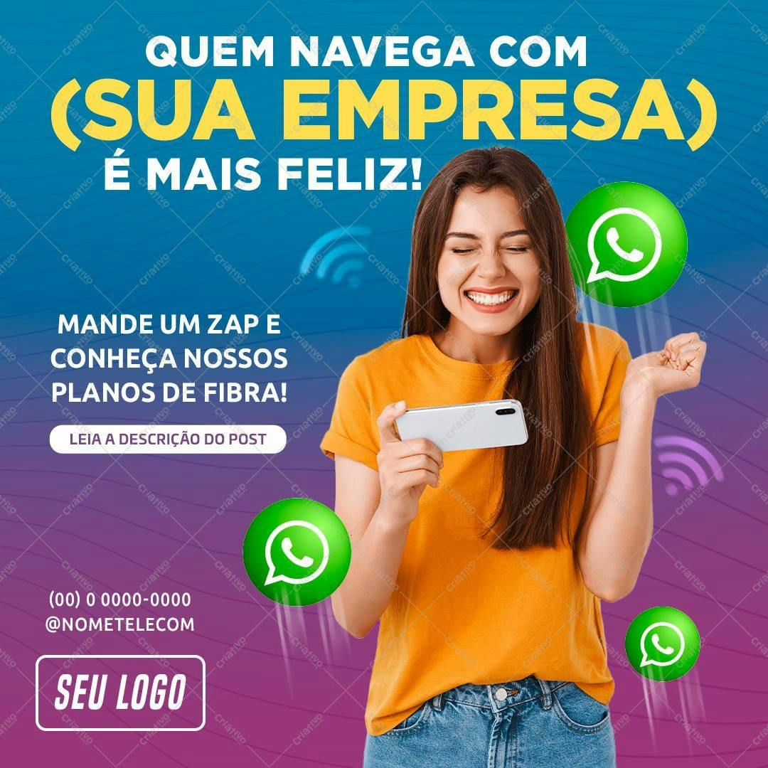 Template de Post para Redes Sociais - Promoção de Fibra PSD Editável