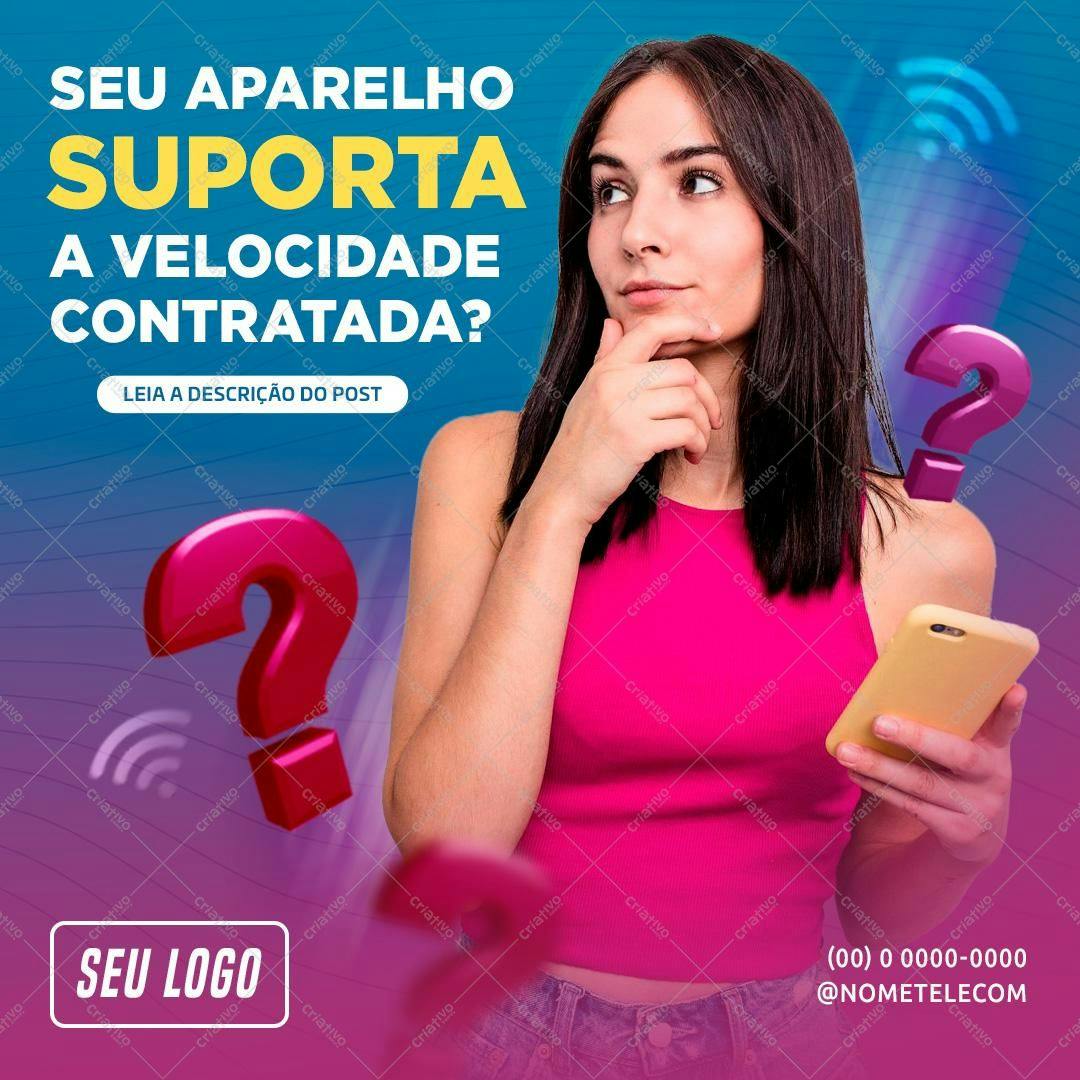 Banner para Redes Sociais Teste de Velocidade Internet PSD Editável