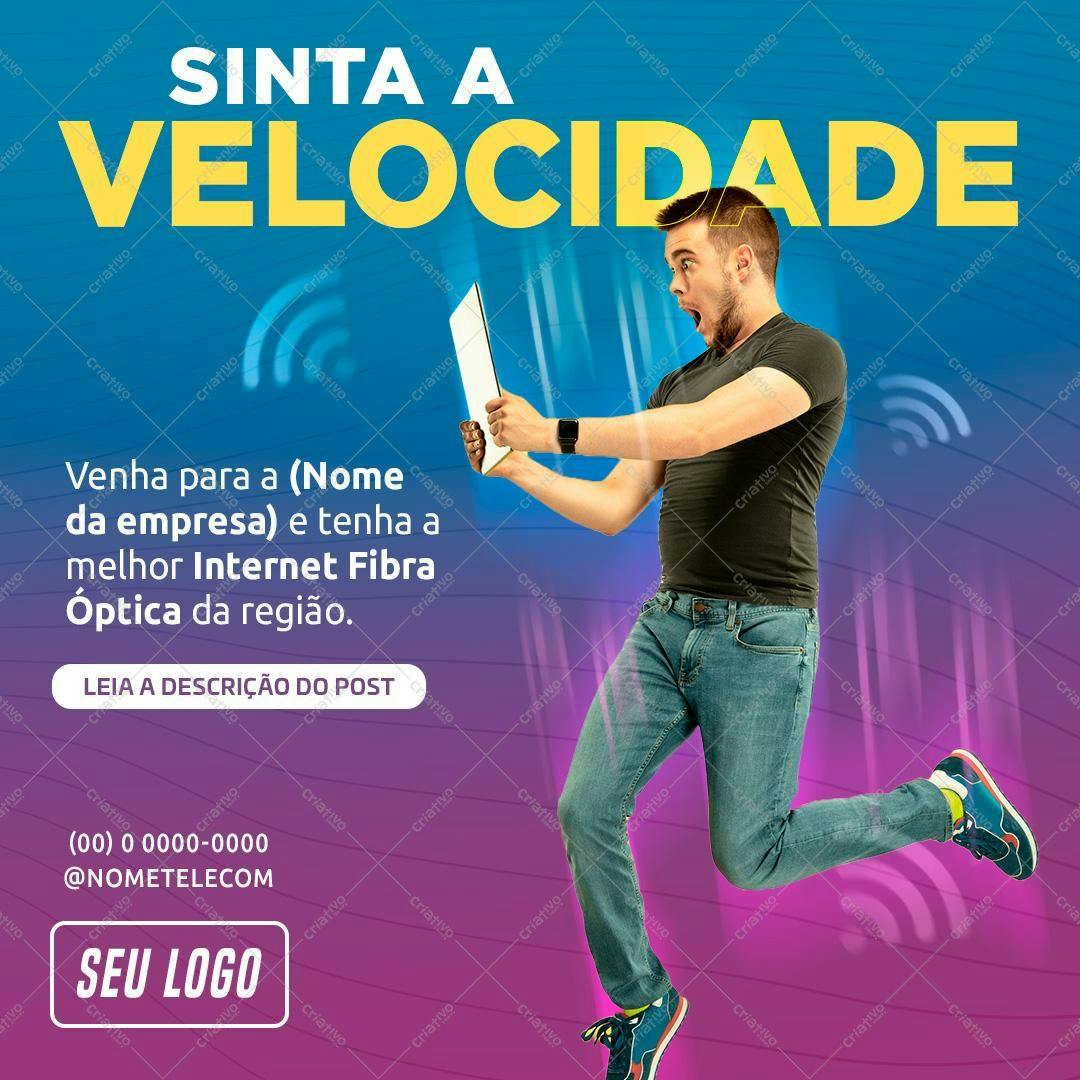 Banner Publicitário Internet Fibra Ótica PSD Editável