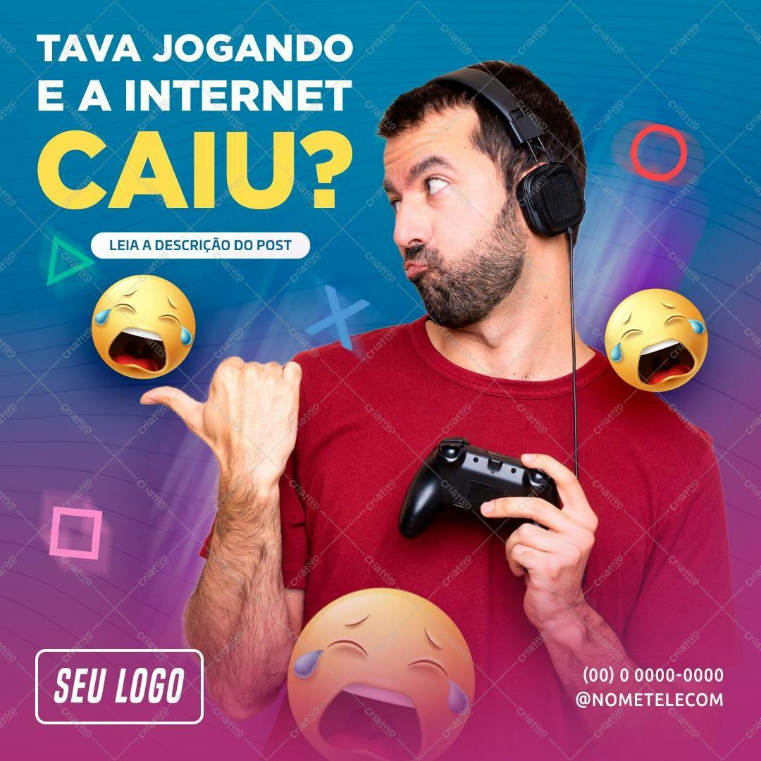 Template de Post para Redes Sociais Gamer PSD Editável