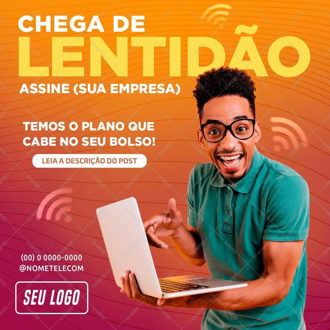 Post para Redes Sociais Anúncio de Plano de Internet PSD Editável