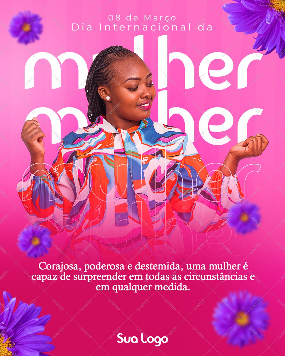 Flyer para o Dia Internacional da Mulher PSD Editável