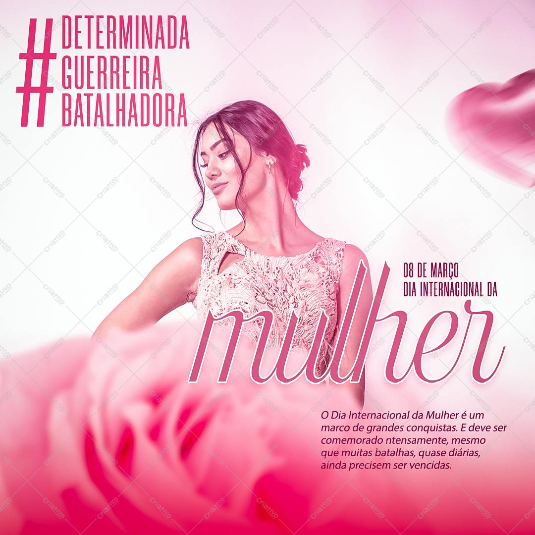 Post para Instagram Dia Internacional da Mulher PSD Editável
