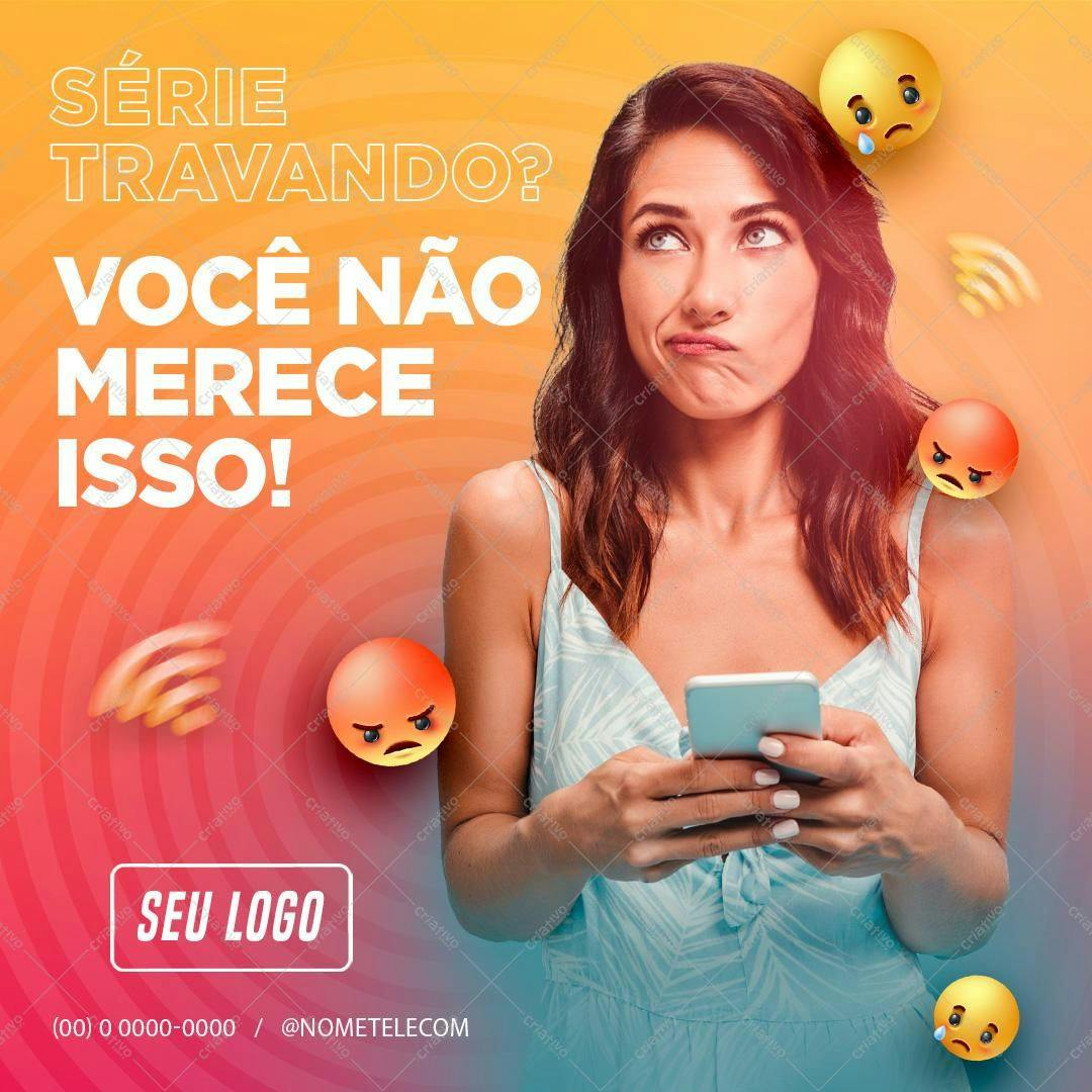Post para Redes Sociais Internet Lenta PSD Editável