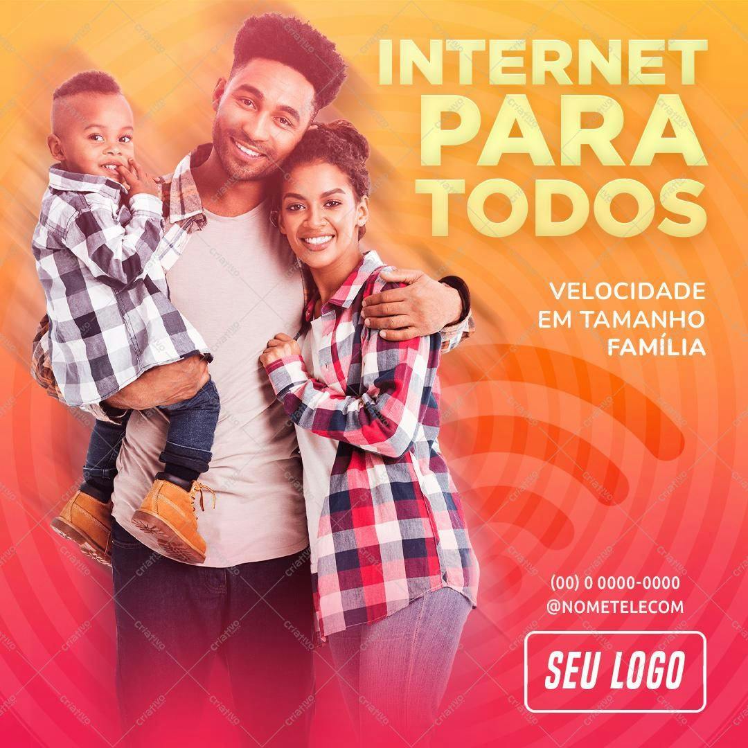 Post para Redes Sociais Família Internet PSD Editável