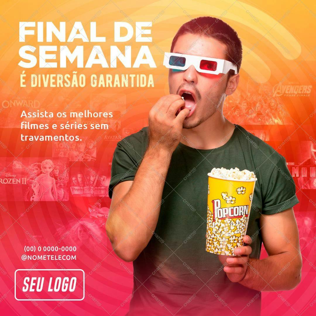 Template de Post para Redes Sociais Final de Semana PSD Editável