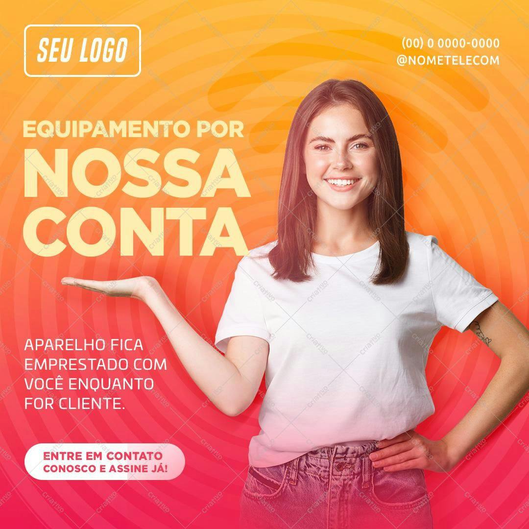 Post para Redes Sociais Promoção Plano Celular PSD Editável
