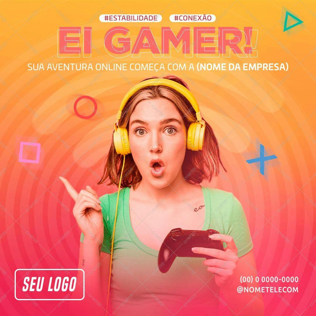 Post para Redes Sociais Gamer PSD Editável