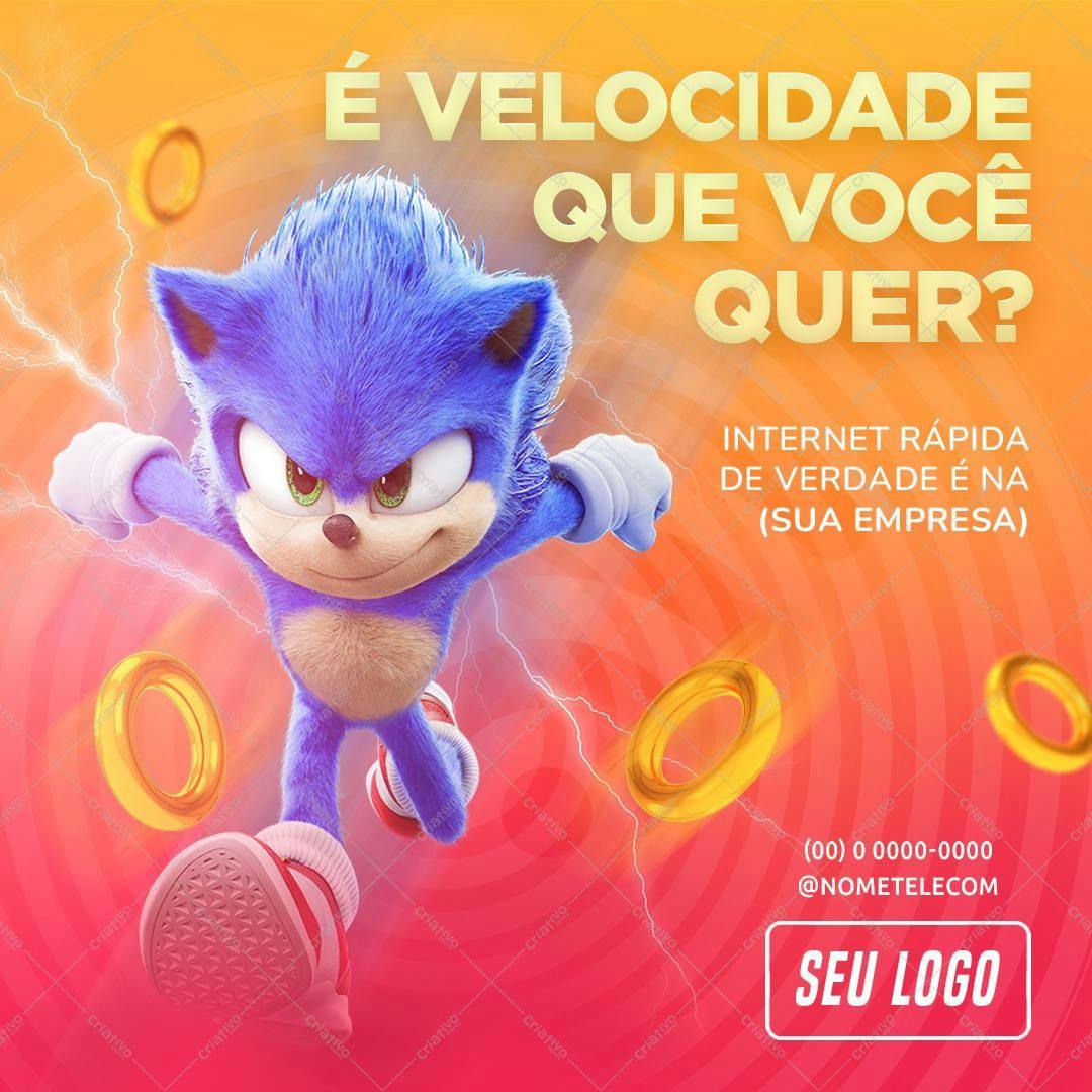 Post para Redes Sociais com Sonic PSD Editável