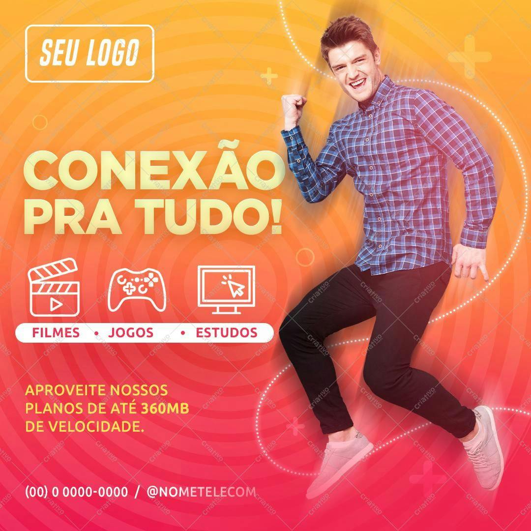 Post para Redes Sociais Internet Banda Larga PSD Editável