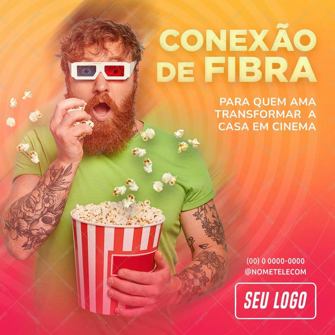 Post para Redes Sociais Dia do Cinema PSD Editável