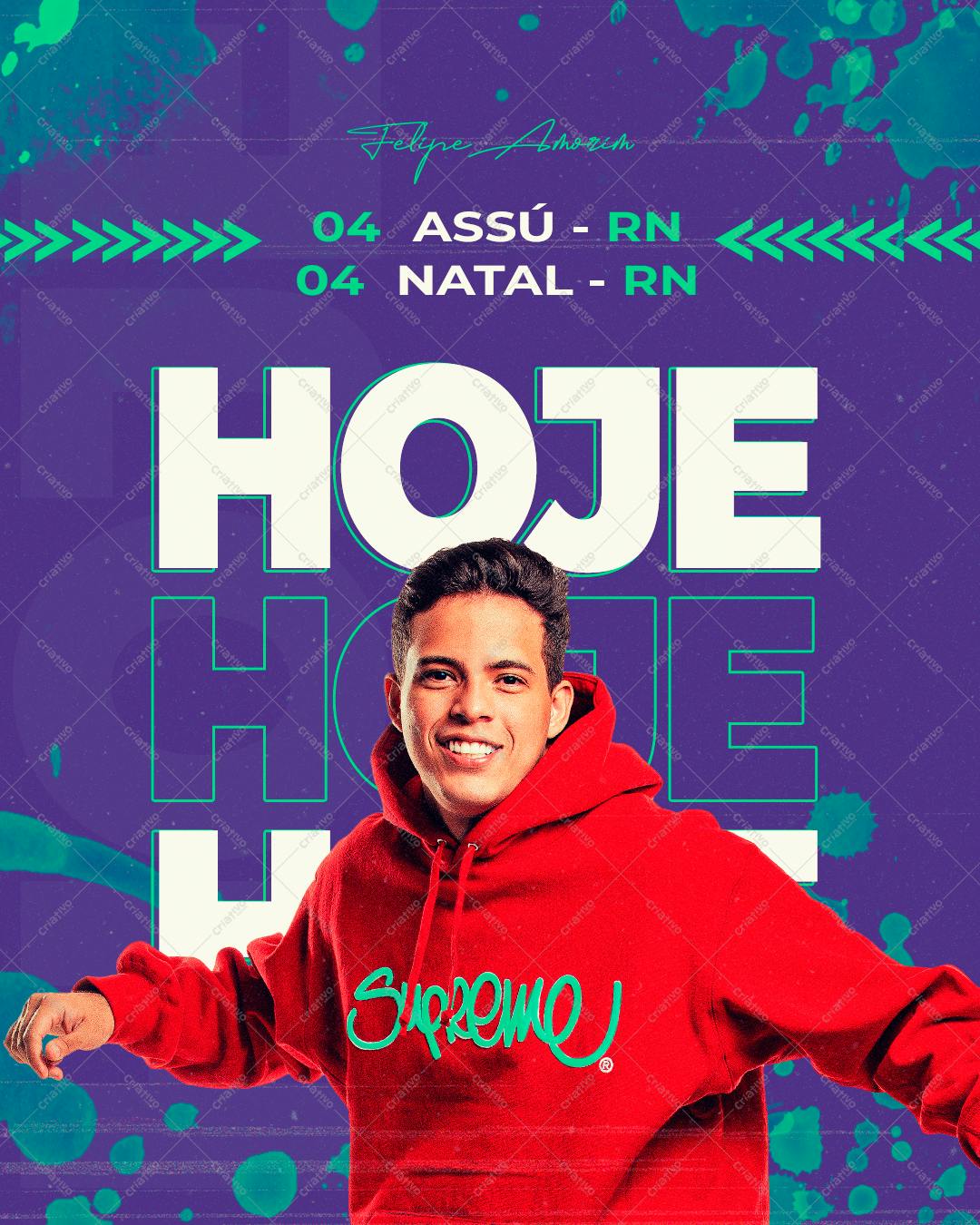 Flyer para Show Musical de Felipe Amorim PSD Editável