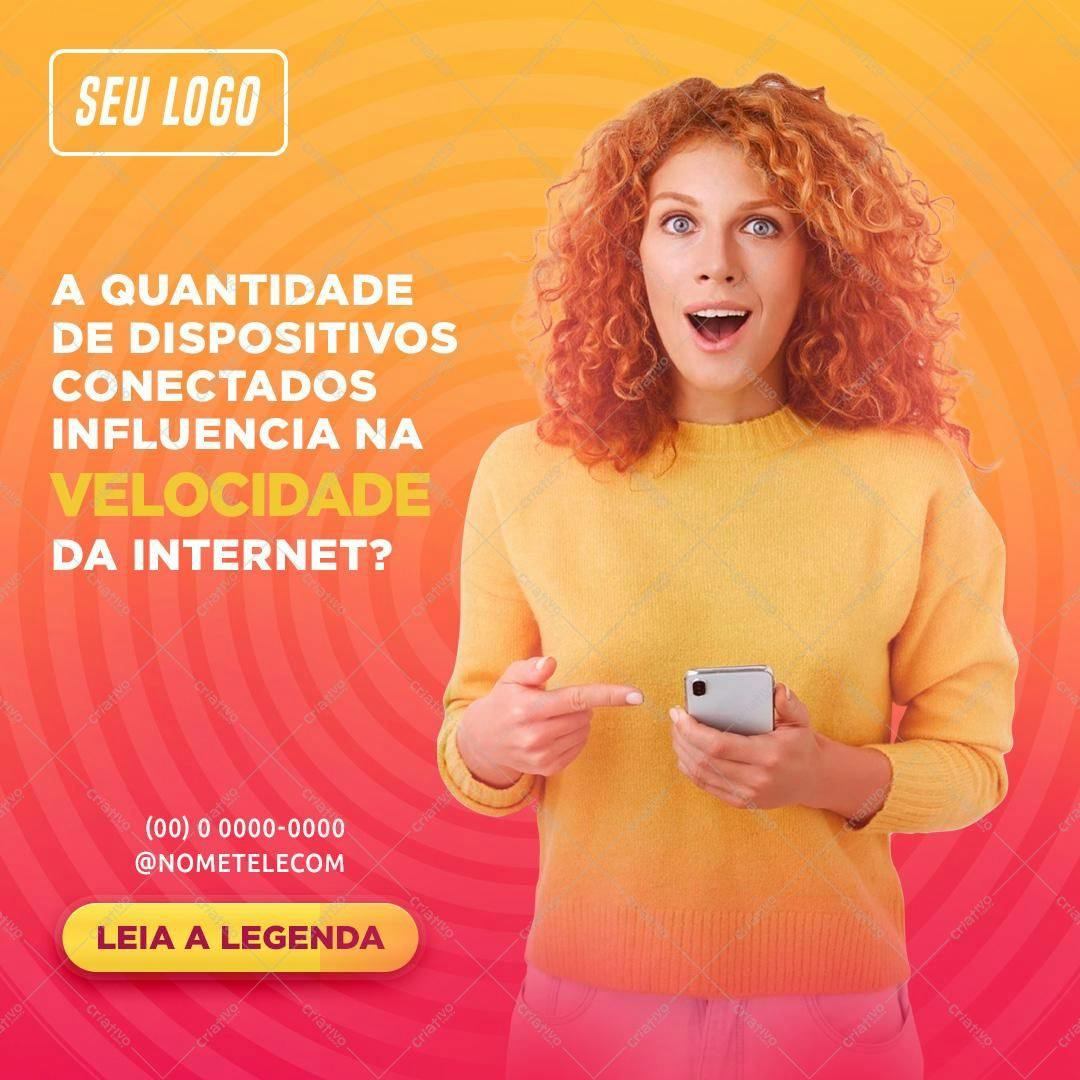 Post para Redes Sociais sobre Internet PSD Editável