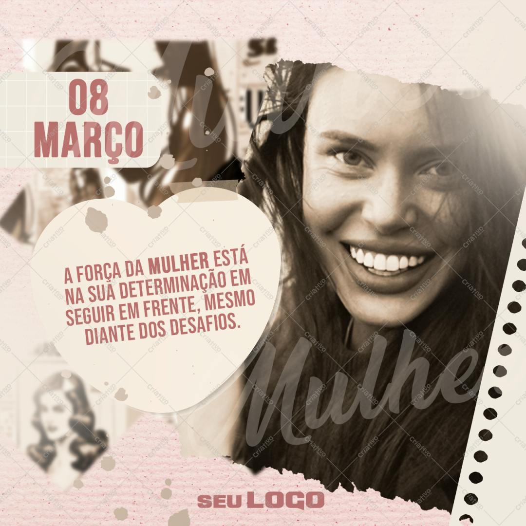 Post para Redes Sociais Dia Internacional da Mulher PSD Editável