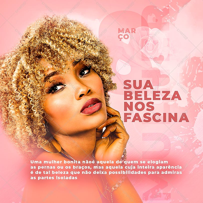 Post para Redes Sociais Dia da Mulher PSD Editável