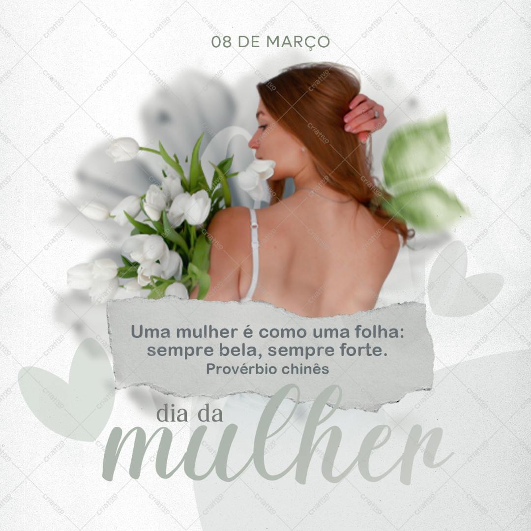 Post para o Dia Internacional da Mulher PSD Editável