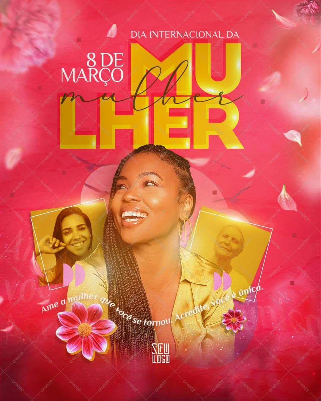 Flyer para o Dia Internacional da Mulher PSD Editável