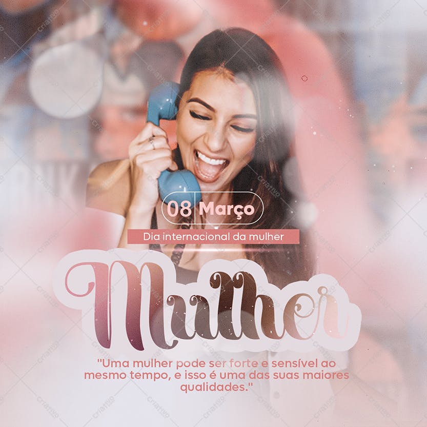 Post para Instagram Dia Internacional da Mulher PSD Editável