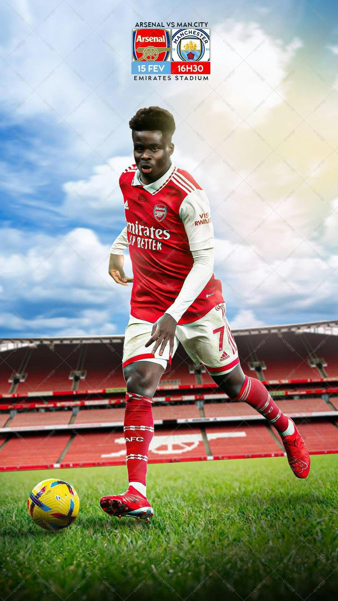 Poster para Jogo de Futebol Arsenal x Man City PSD Editável