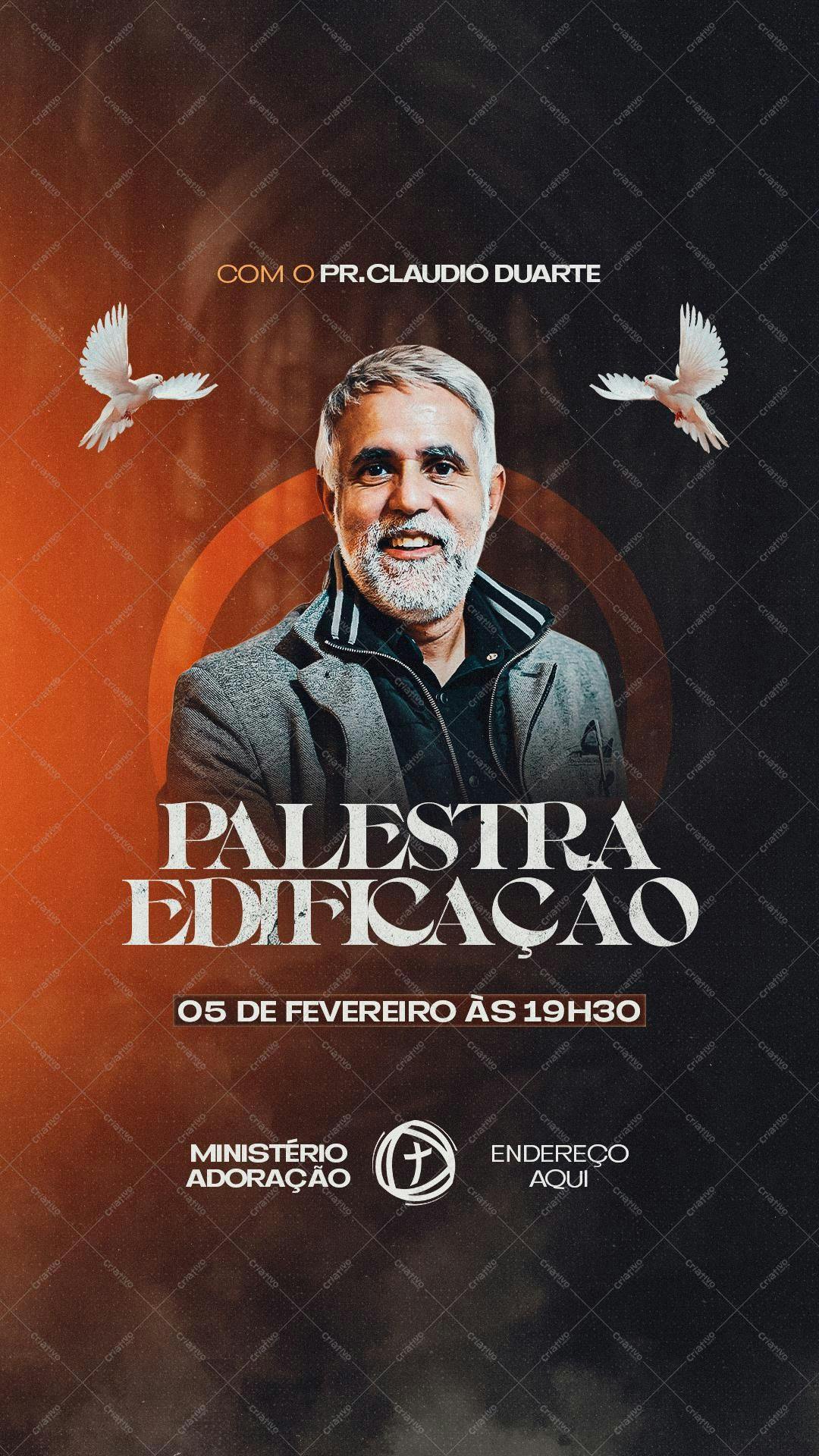 Flyer para Palestra de Edificação PSD Editável