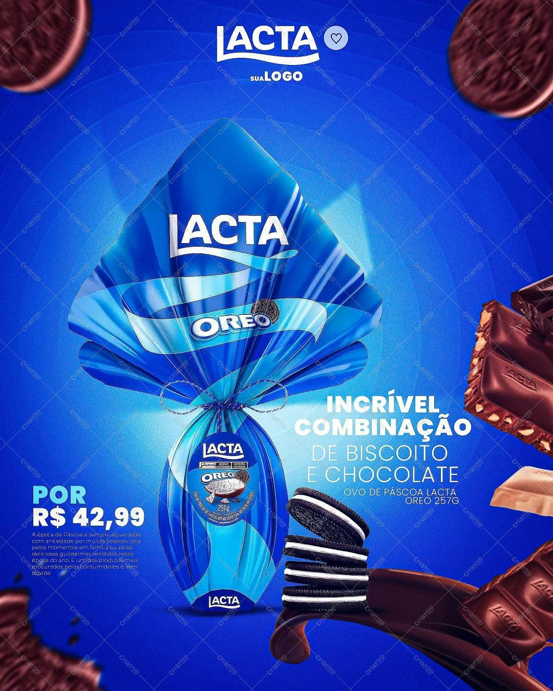 Ovo de Páscoa Lacta Oreo PSD Editável