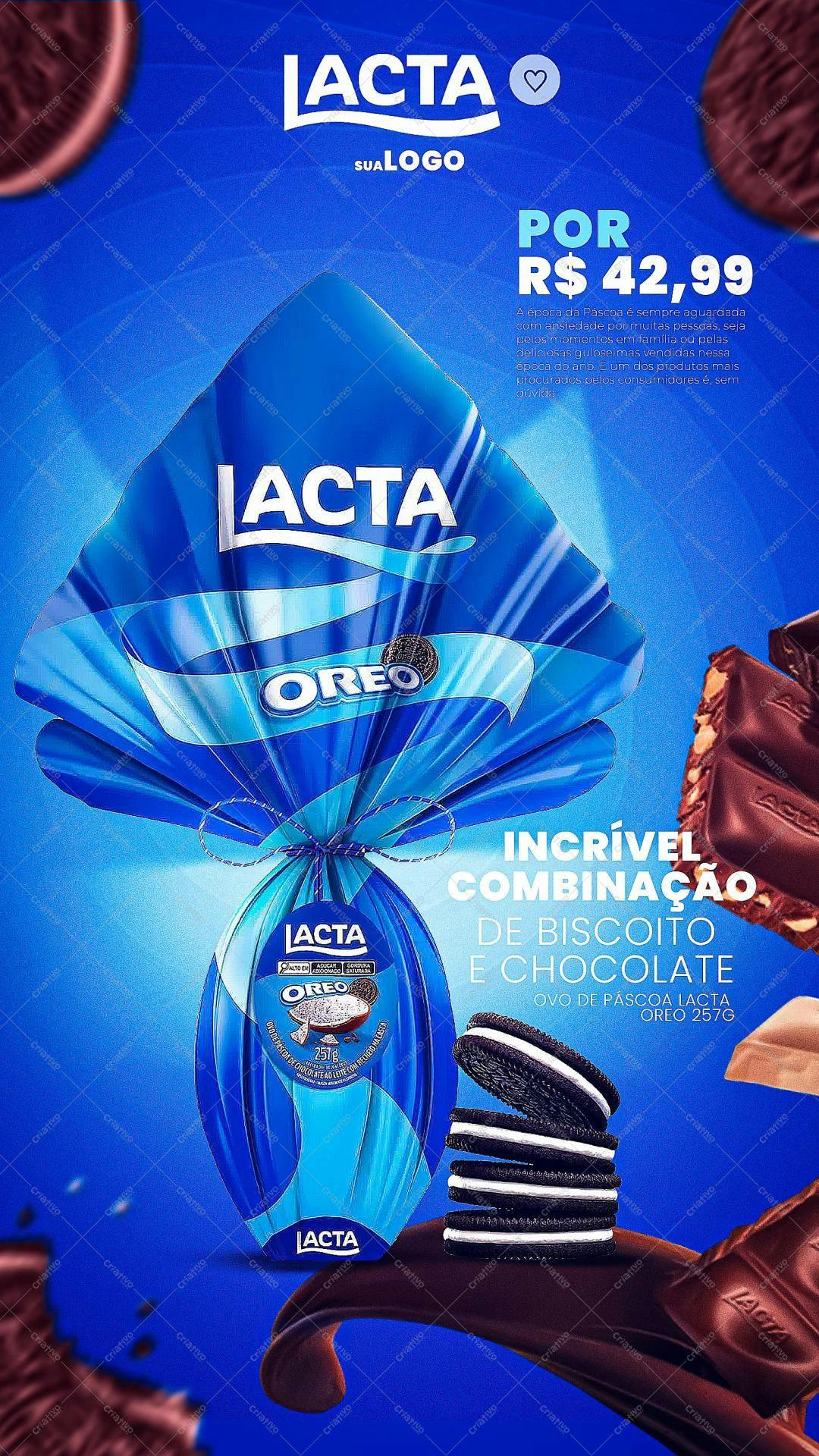 Ovo de Páscoa Lacta Oreo PSD Editável